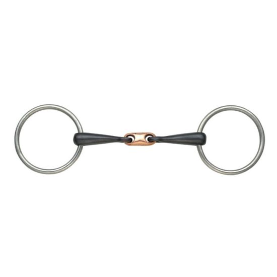 Copper Lozenge Sweet Iron Snaffle bit loose ring www.equine-tack.com