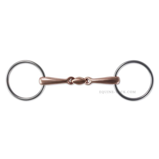 copper mouth loose ring snaffle bit lozenge link equine-tack.com