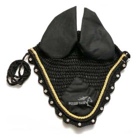 diamante crystal ear bonnet black