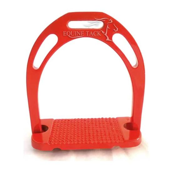 shin show stirrups - Anatomically shaped stirrups red