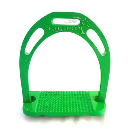 shin show stirrups - Anatomically shaped stirrups green