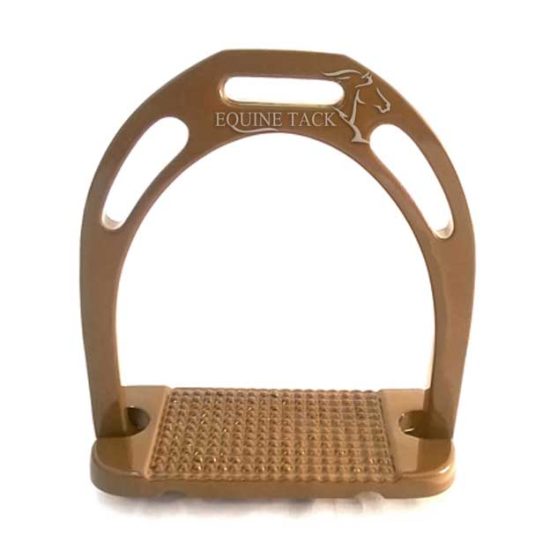 shin show stirrups - Anatomically shaped stirrups brown