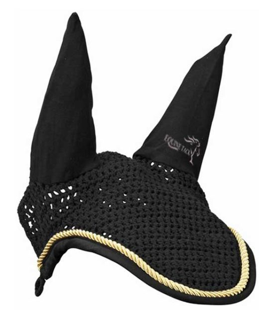 fly-mask-ear-net-fly-hood-black-gold-cord