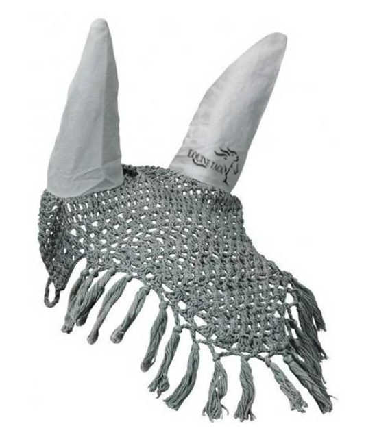 crochet ear net grey