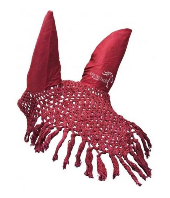 crochet ear net burgundy