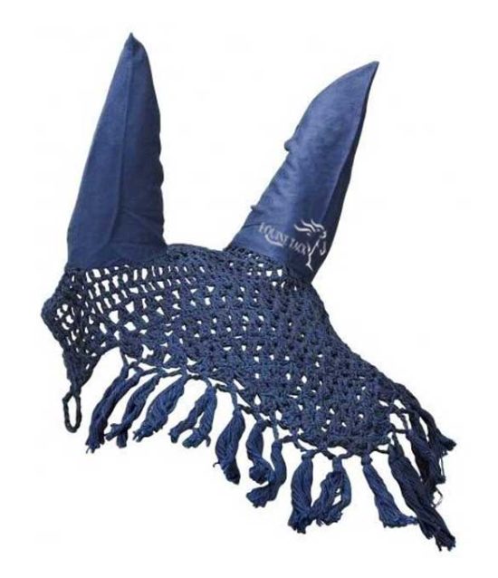 crochet ear net navy