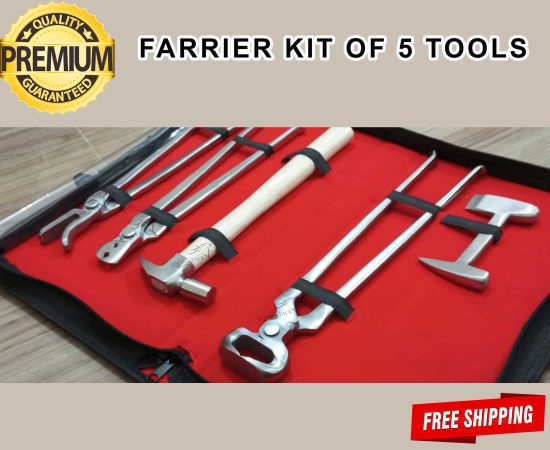 horse farrier tool kit, 5pc horseshoeing hoof care tools