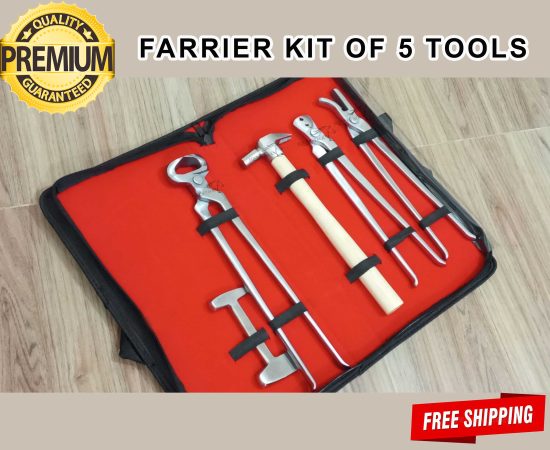 horse farrier tool kit, 5pc horseshoeing hoof care tools,