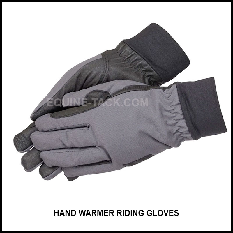 Hand Warmer Riding Gloves fleece lined Grippy palm touch screen friendly